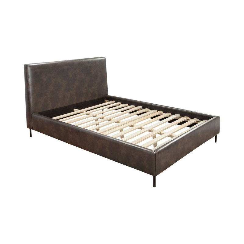 Alpine Sophia California King Faux Leather Platform Bed, Gray - 6902CK-GRY