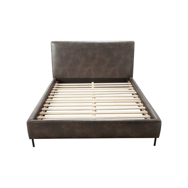 Alpine Sophia California King Faux Leather Platform Bed, Gray - 6902CK-GRY