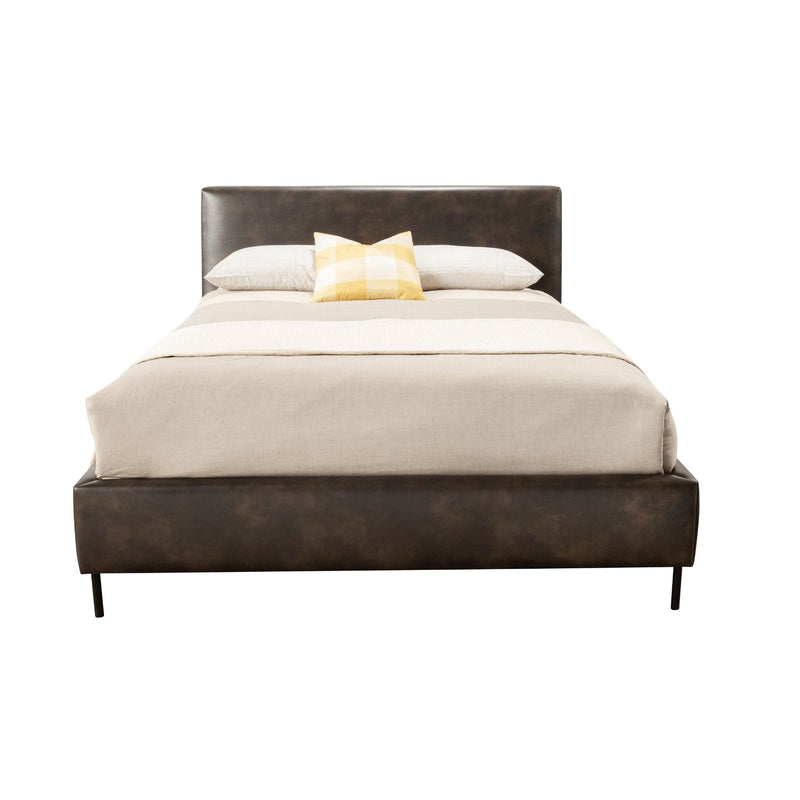 Alpine Sophia California King Faux Leather Platform Bed, Gray - 6902CK-GRY