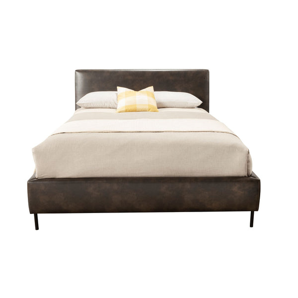 Alpine Sophia Full Faux Leather Platform Bed, Gray - 6902F-GRY