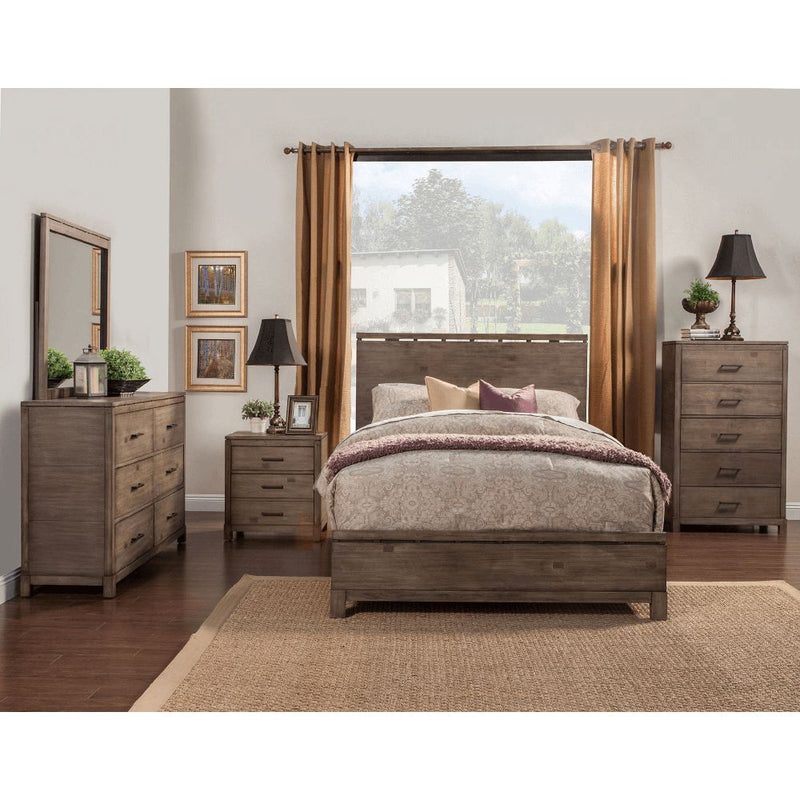 Alpine Sydney California King Panel Bed, Weathered Grey - 1700-07CK