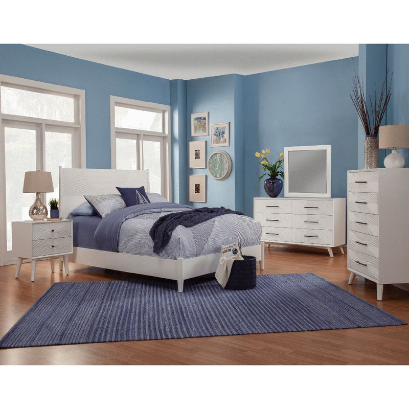 Alpine Tranquility California King Panel Bed, White - 1867-07CK