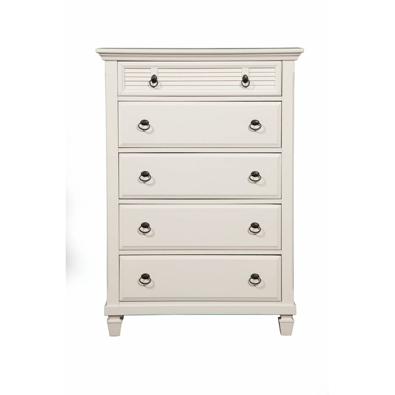 Alpine Winchester 5 Drawer Chest, White - 1306-W-CH