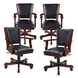 Hathaway Kingston Walnut Swivel Poker Arm Chairs - Set of 4 - Bg2366ch