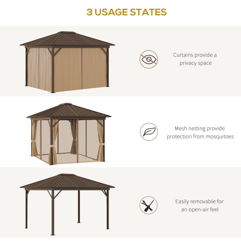 Outsunny 10' x 12' Hardtop Gazebo - 84C-095V01