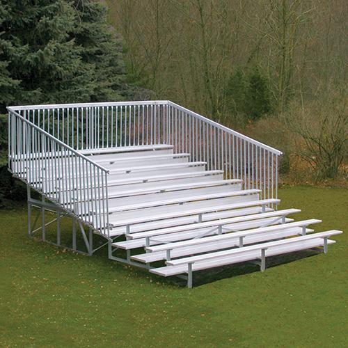 10 Row Enclosed Aluminum Bleacher With Guard Rail - W14291