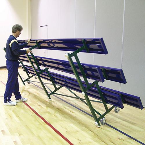 Bleacher - 15 ft. 3 Row - Single Foot Plank -Tip & Roll - 90778