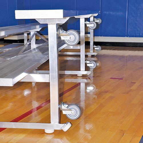 4 Row 27" Tip & Roll Portable Aluminum Bleacher - BLDP-427TRGPC