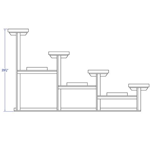 4 Row 15' Outdoor Standard Aluminum Bleachers - BLCH-4AL