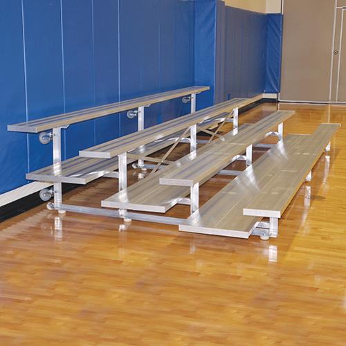 4 Row 15' Tip & Roll Preferred Portable Aluminum Bleacher - 0415ALRS