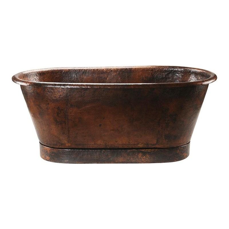 Premier Copper 72 in. Hammered Copper Modern Style Bathtub - BTM72DB