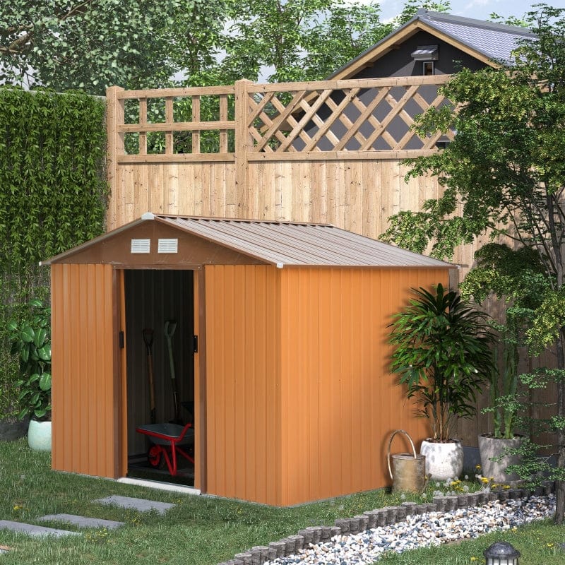 Outsunny 9' x 6.5' x 6.5' Outdoor Backyard Garden Tool Shed - 845-031YL