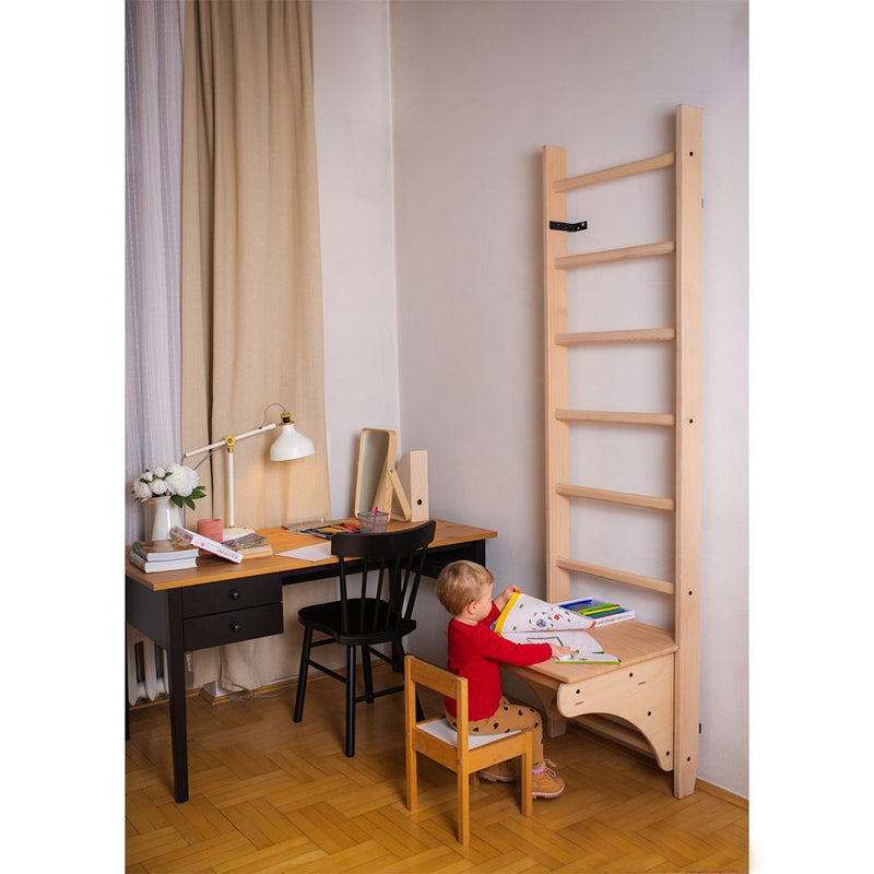 BenchK Wood Swedish Ladder w/ BenchTop - 5903317830610