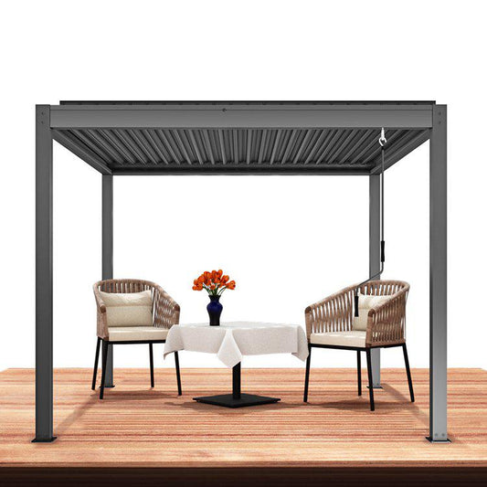 Bon Pergola 10' x 13' Manual Aluminum Louver Starry Pergola - BP-MASP-DG-10X13