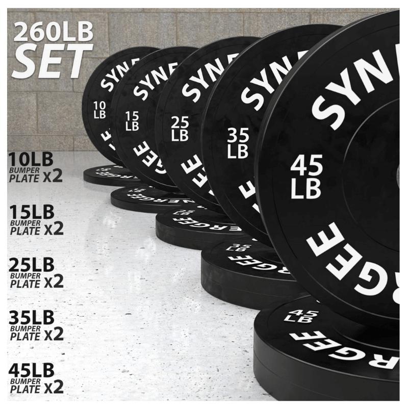 Synergee Bumper Plate Sets- SOLIDRUBBER-160LB