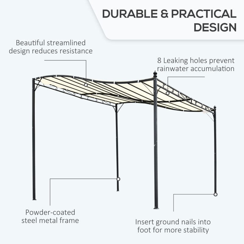 Outsunny 10' x 10' Steel Outdoor Pergola Gazebo Patio Canopy - 84C-038