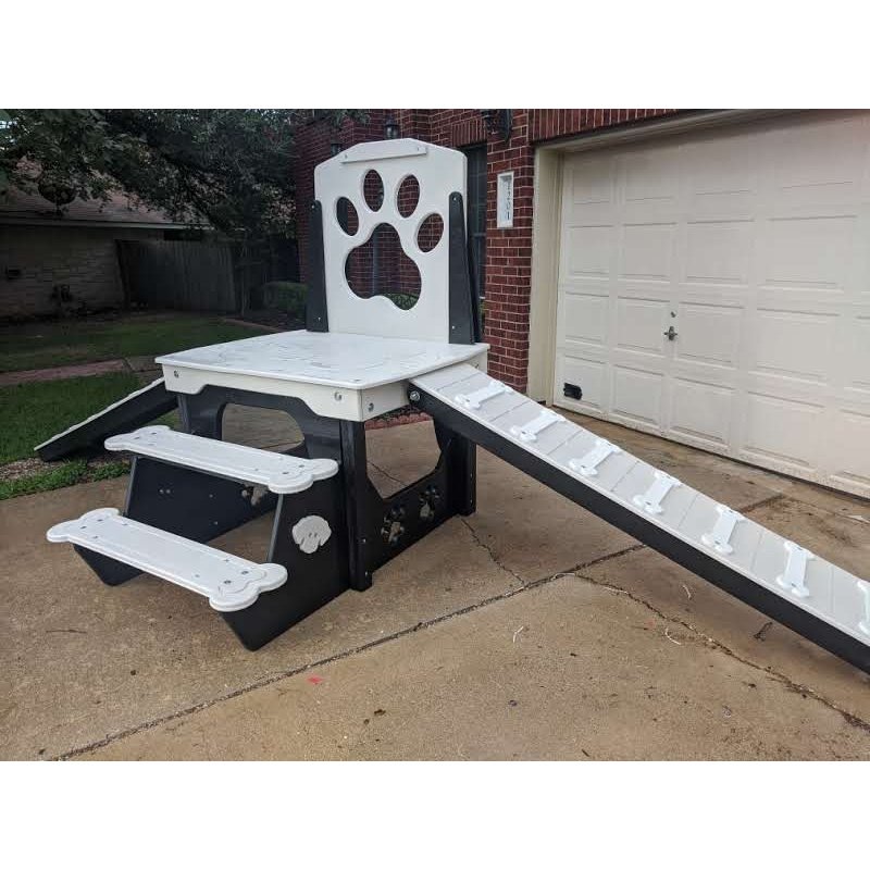 Puppy Scapes HDPE - Hi Density Polyethylene Double Ramp w/Paw Print - PS-HDPE