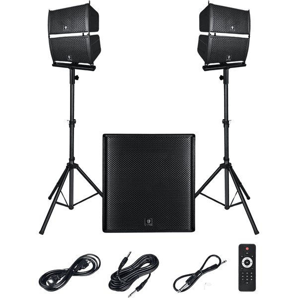 Proreck PA Speaker System 4000W Combo 4 Line Array Speakers and 18" Subwoofer with Bluetooth and Remote New - CLUB-4000