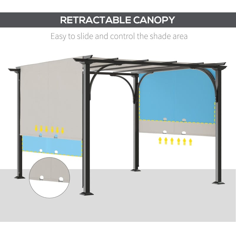 Outsunny 10' x 10' Outdoor Pergola Patio Gazebo - 84C-282WT