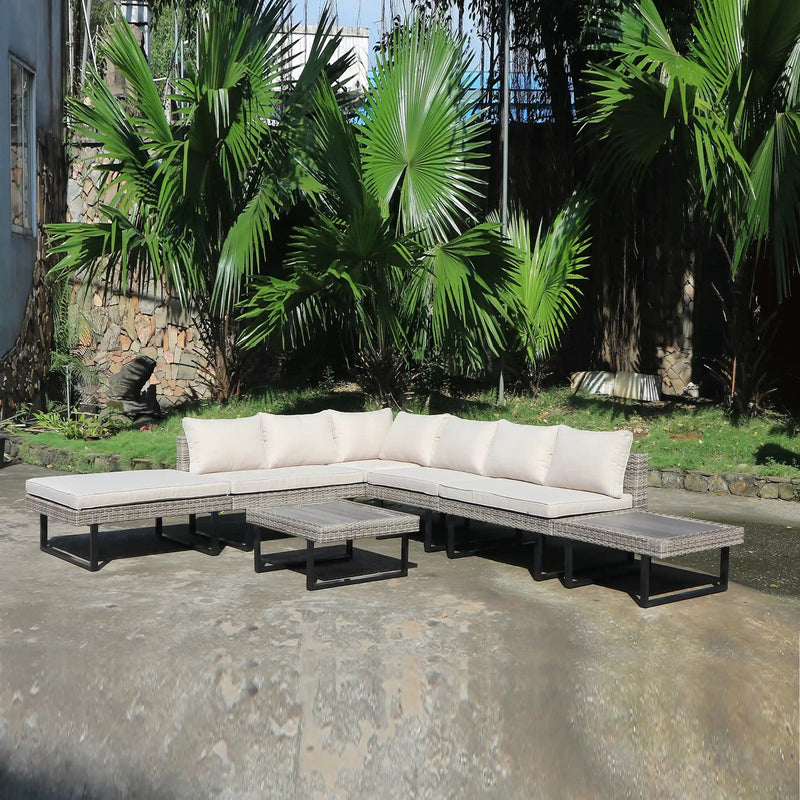 Deko Living Outdoor Corner Patio Sectional & Tables - COP30008