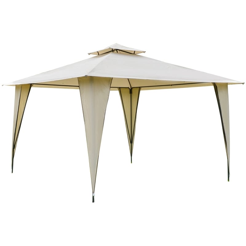 Outsunny 12' x 12' Outdoor Canopy Tent Party Gazebo with Double-Tier Roof - 84C-183BG