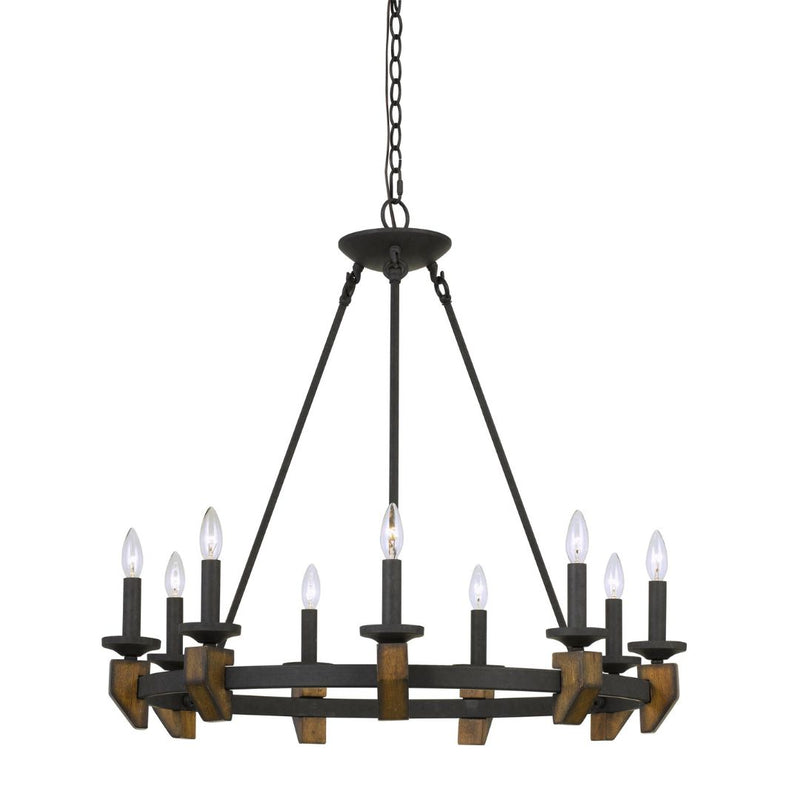 Cal Lighting 60W X 12 Cruz Metal/Wood Chandelier FX-3517-12