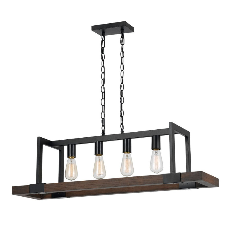 Cal Lighting 60W X 4 Antonio Wood Chandelier FX-3586-4