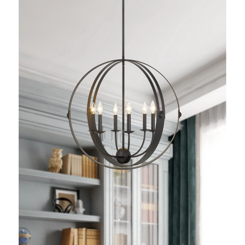 Cal Lighting 60W X 6 Valais Metal Chandelierc FX-3737-6