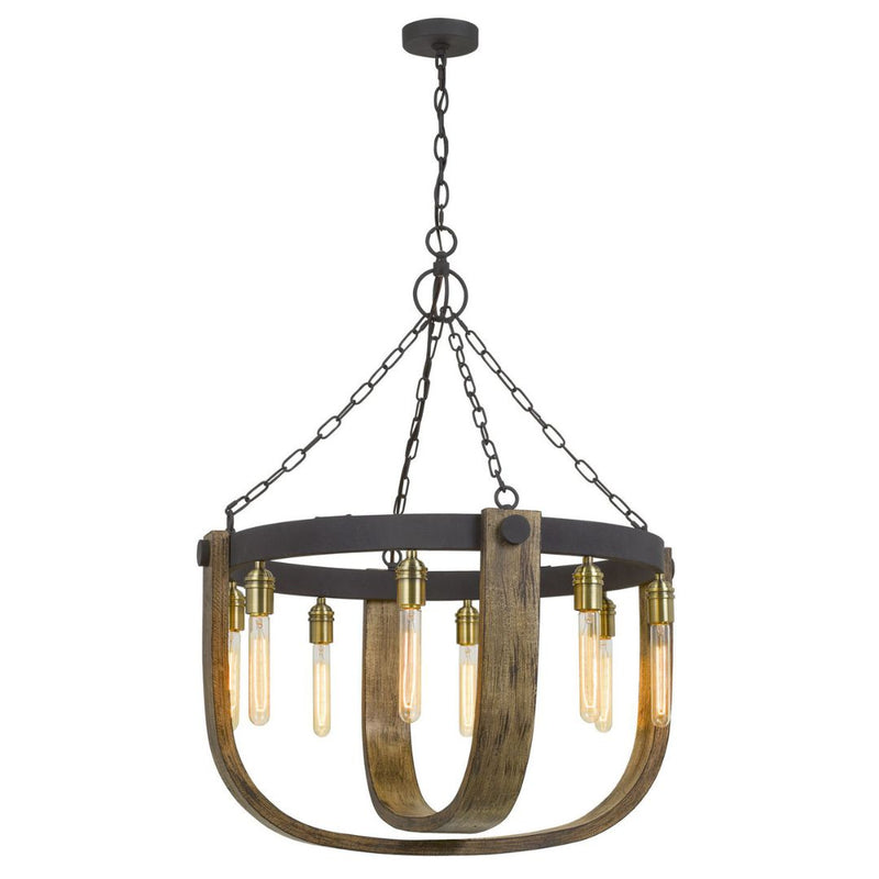 Cal Lighting 60W X 8 Apulia Metal/Wood Chandelier FX-3730-8