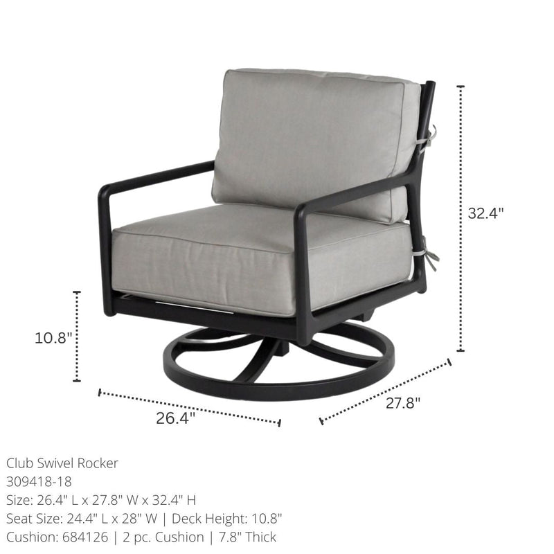 Hanamint Cedar Club Swivel Rocker - 309418-18