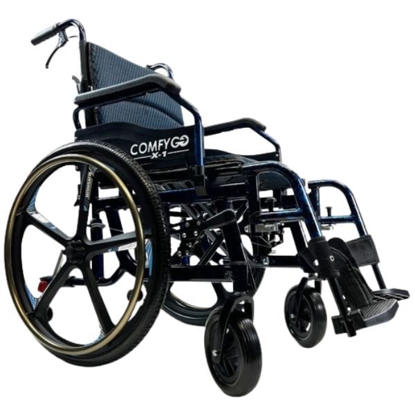 ComfyGo X-1 Ultra Lightweight Manual Wheelchair - X-1 BLACK - Backyard Provider