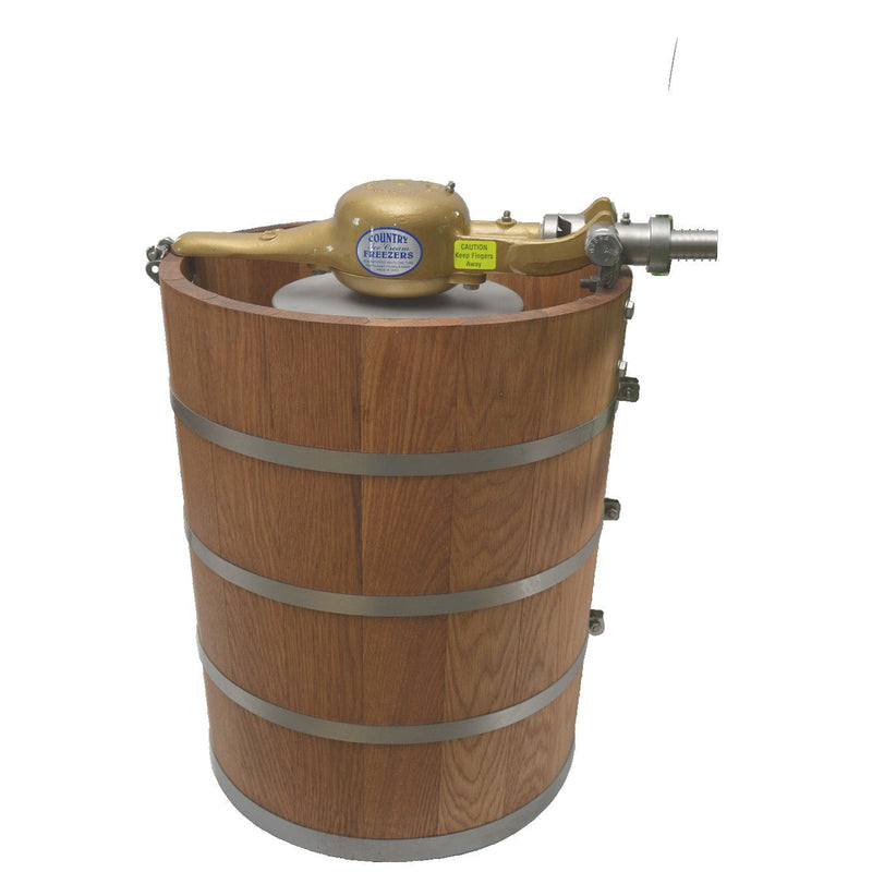 Country Freezer - Ice Cream Maker - 20 Quart - Classic Wooden Tub - with 16" Pulley - Zinc Alloy Gears - 5030-Cf-20