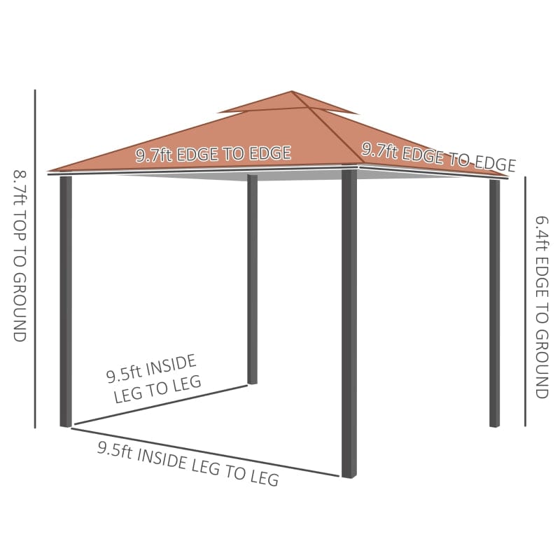 Outsunny 10' x 10' Two-Tier Outdoor Event Canopy - 84C-051BN