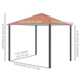 Outsunny 10' x 10' Two-Tier Outdoor Event Canopy - 84C-051BN