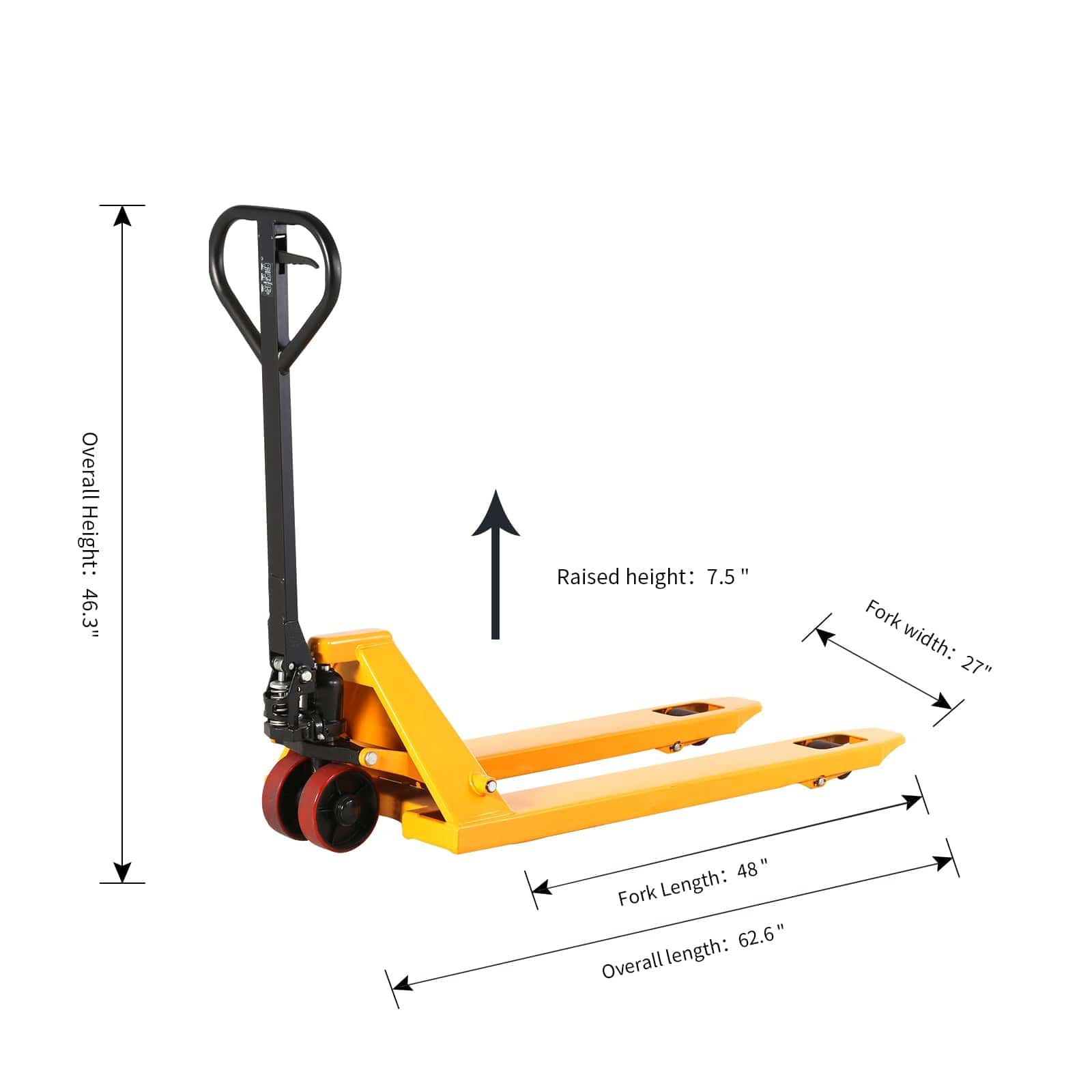 Apollolift Loading and Unloading Warehouse Pallet Forklift Hand Pallet Jack 4400lbs.48"x27" - A-1002 - Backyard Provider