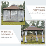 Outsunny 10' x 10' Steel Outdoor Patio Gazebo Canopy - 84C-010CF