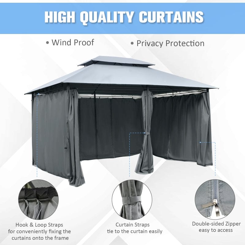 Outsunny 10' x 13' Outdoor Soft Top Gazebo - 84C-099GY