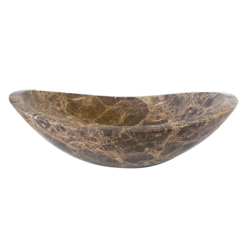 Eden Bath Stone Canoe Sink - Honed Dark Emperador Marble - EB_S005DE-H