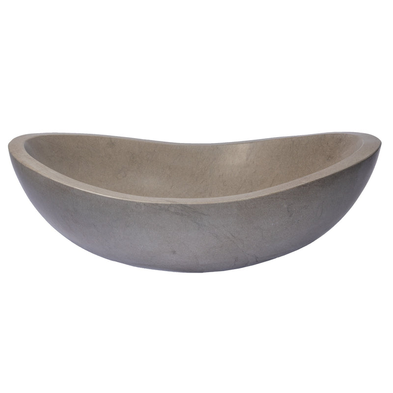 Eden Bath Stone Canoe Sink in Honed Molly Grey Marble - EB_S005MG-H