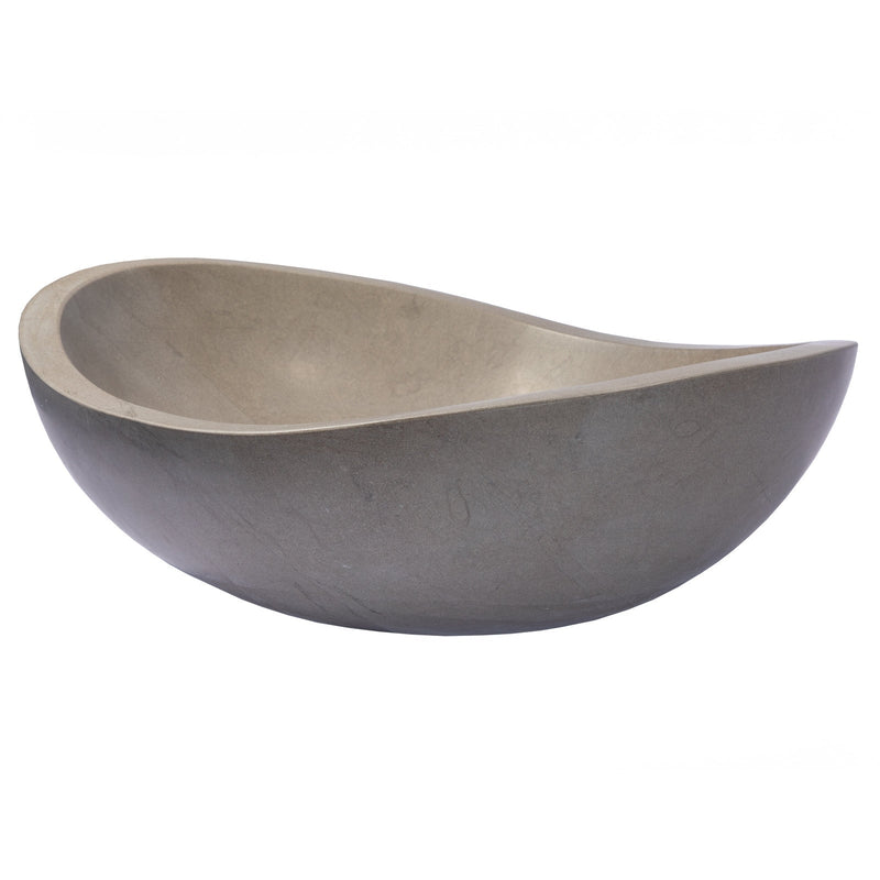 Eden Bath Stone Canoe Sink in Honed Molly Grey Marble - EB_S005MG-H