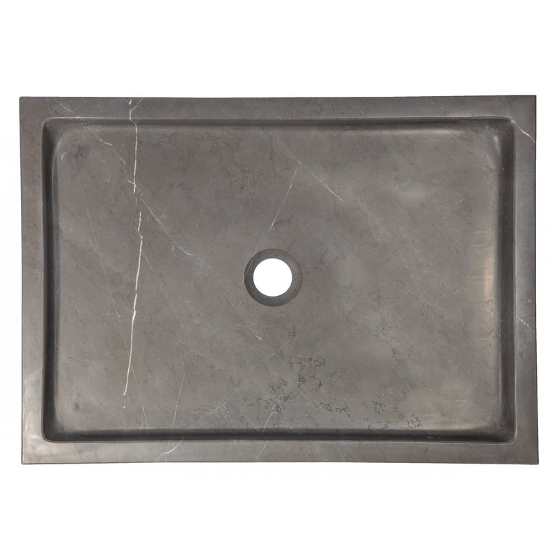 Eden Bath Rectangular Infinity Pool Sink in Honed Pietra Grey Marble - EB_S006PI-H