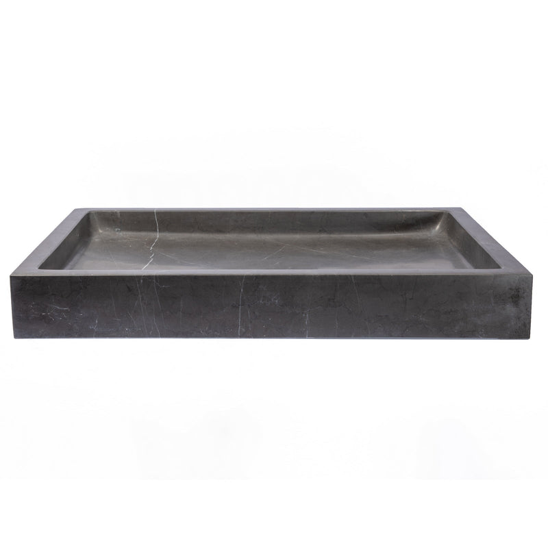 Eden Bath Rectangular Infinity Pool Sink in Honed Pietra Grey Marble - EB_S006PI-H