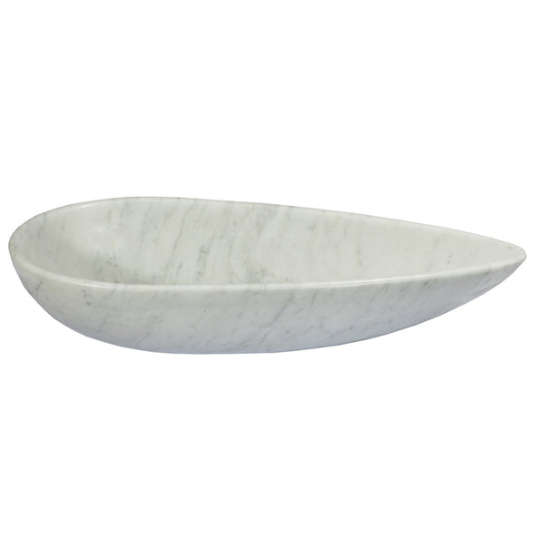 Eden Bath Pod Shaped Vessel Sink - Carrara White Marble - EB_S024CW-P