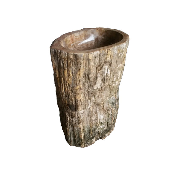 Eden Bath Natural Stone Pedestal Sink - Petrified Wood - EB_S033PW-P