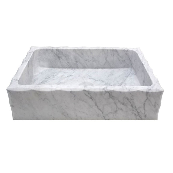 Eden Bath Antique Rectangular Carrara Marble Vessel Sink Honed - EB_S037CW-H