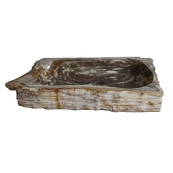 Eden Bath Natural Stone Trough Vessel Sink - Petrified Wood - EB_S039PW-P