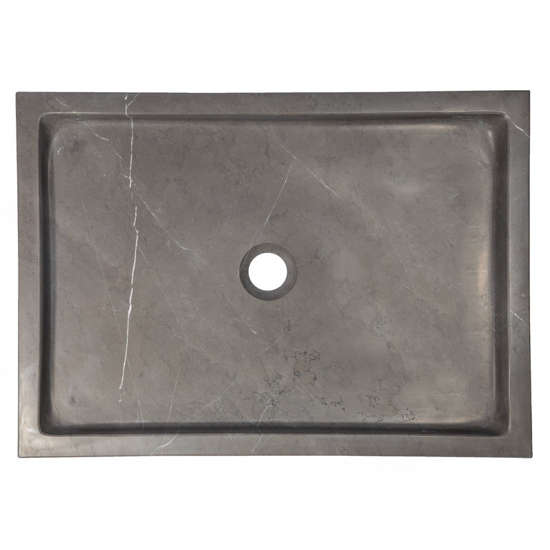 Eden Bath Rectangular Vessel Sink in Honed Pietra Grey Marble - EB_S040PI-H