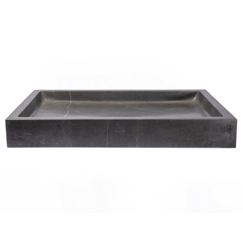 Eden Bath Rectangular Vessel Sink in Honed Pietra Grey Marble - EB_S040PI-H