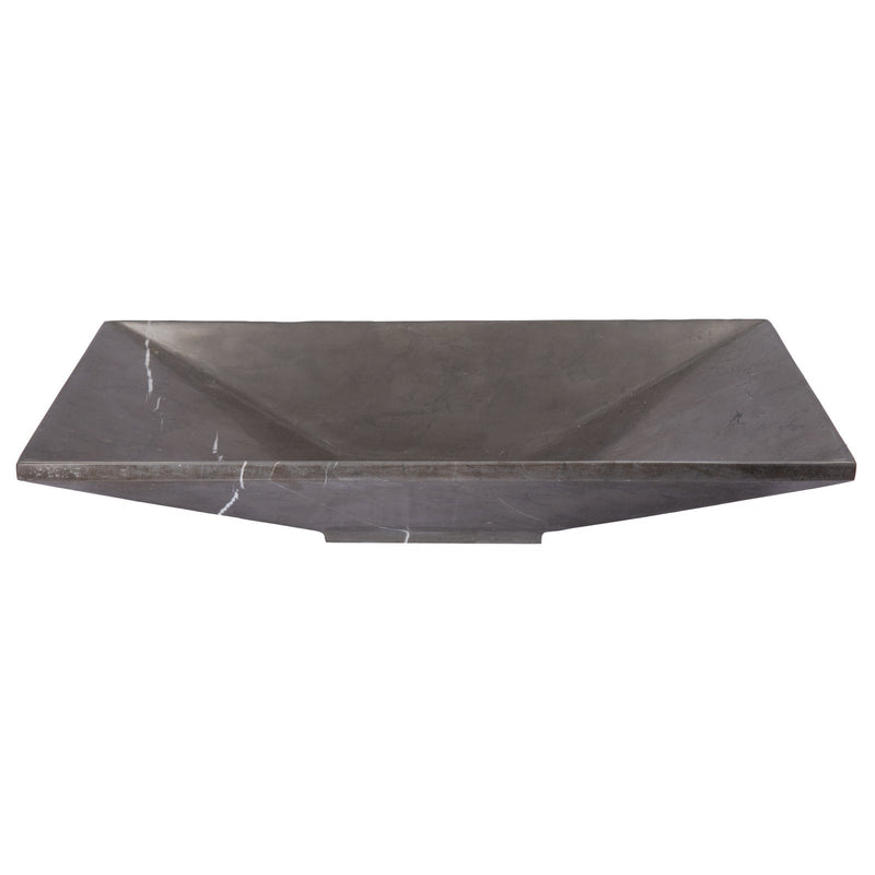 Eden Bath Ultra Modern Rectangular Vessel Sink in Honed Pietra Grey Marble - EB_S055PI-H