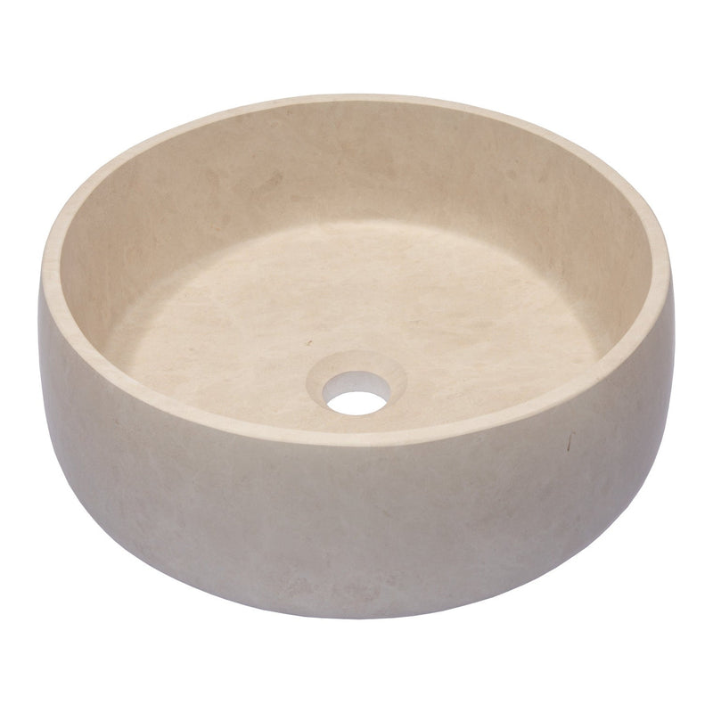 Eden Bath Rounded Vessel Sink in Beige Marble - EB_S057NB-H